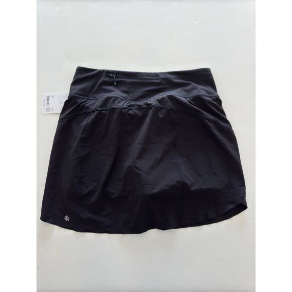 ATHLETA Run With It 16" Skort Black Mid-Rise Size Medium Tennis Golf Pockets Gym - Picture 1 of 4